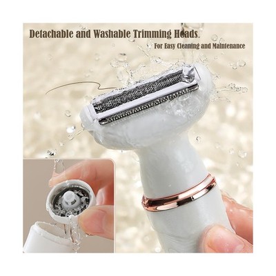 Electric Razor for Women: 2-in-1 Painless Epilator & Hair Removal Kit, Wet&Dry Use, Cordless, Type-C Rechargeable with Facial Hair Trimmer, 3-Blade Shaver Head, Plus Replacement Tip.BEAUTISILK Additional Image