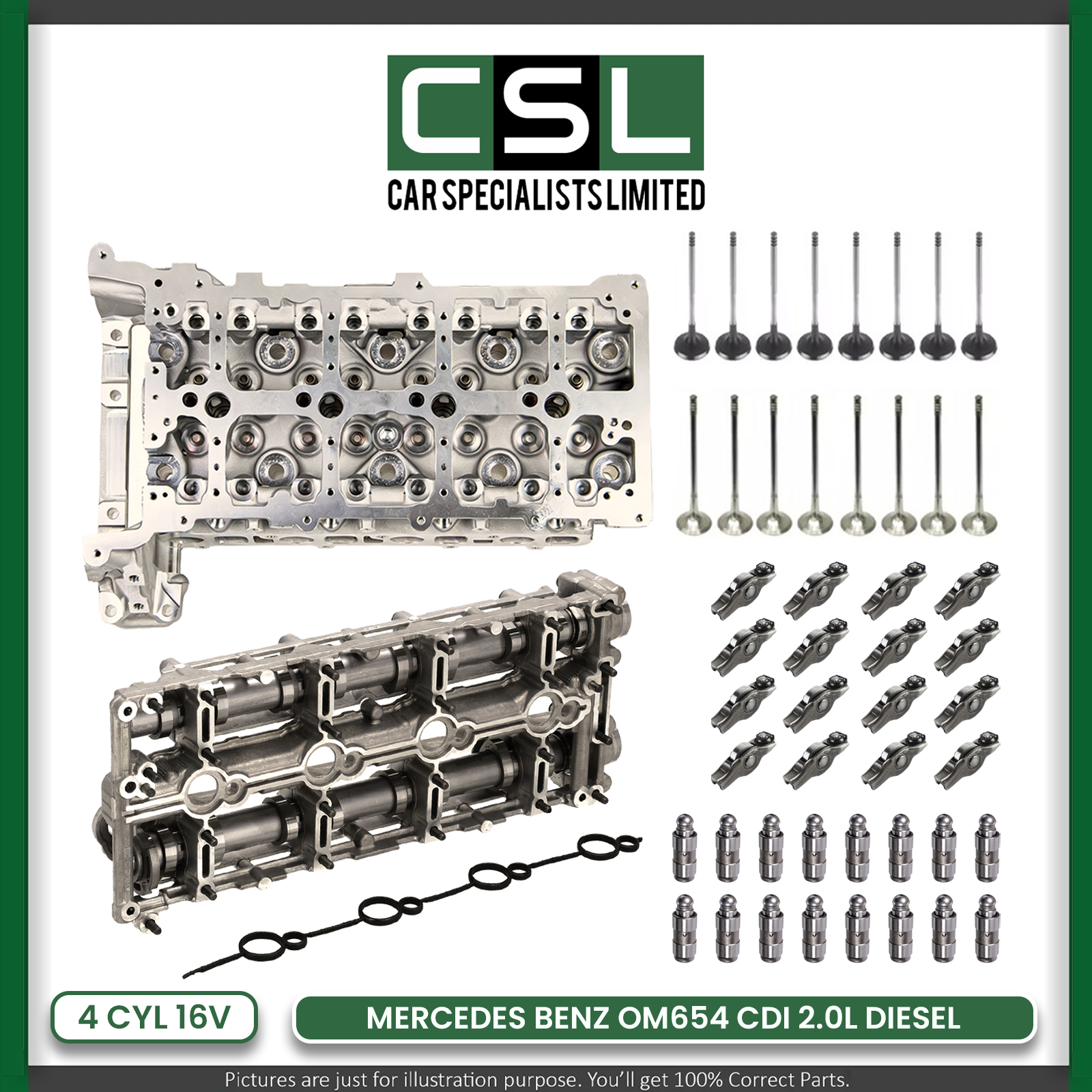 MERCEDES-BENZ MARCO POLO 2.0 DIESEL CYLINDER HEAD WITH CAM CARRIER KIT OM654 NEW