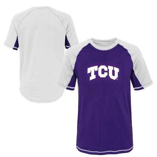 Рубашка Outerstuff NCAA Youth TCU Horned Frogs Color Block Rash Guard