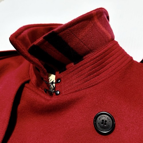 Pre-owned Burberry The Kensington Mid Length Wool Cashmere Red Coat Us 42/ L