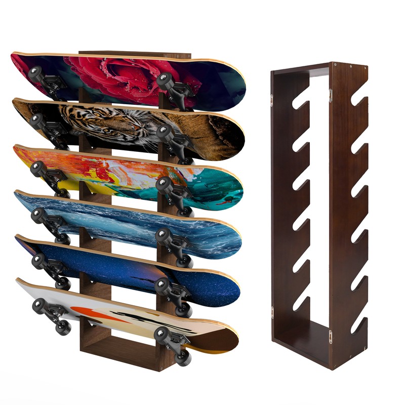 Rack Holder Wall Wooden Longboard Deck Display Shop Organize