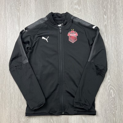 PUMA Wollongong Wolves Kids Black Full Zip Football Soccer Jacket Size 11-12 Yrs