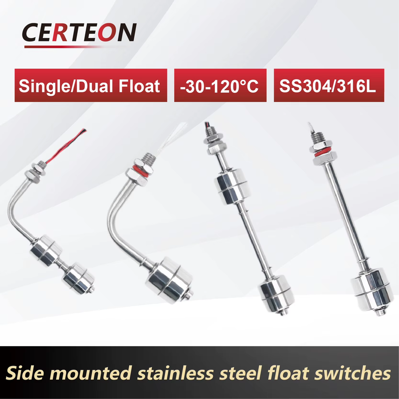 AC220V Side Mount Float Level Switch Stainless Steel 304/316 Liquid Water Tank S