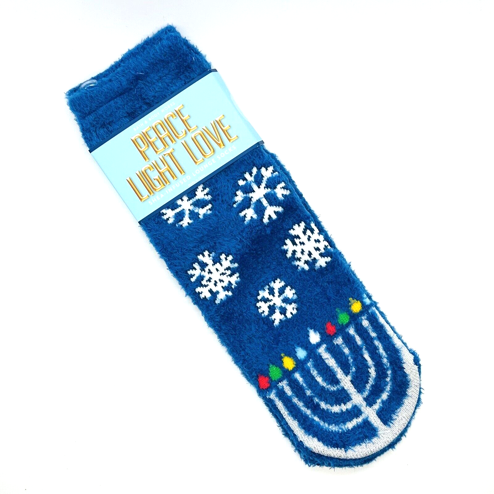 Bath & Body Works Happy Hanukkah Socken Mit Sheabutter - Blau, Einheitsgröße, Superweich & Rutschfeste Sohle, Perfekt Als Geschenk
