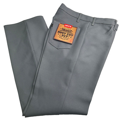 Levis 517 Jeans Mens Pants Boot Cut Size W40 L34 Gray Straight Leg Made In USA