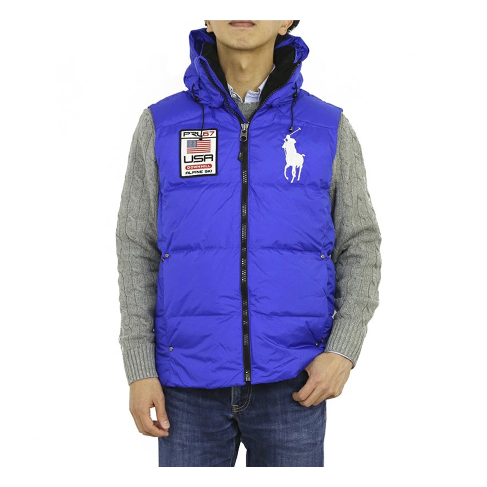 MINOR DEFECT* Polo Ralph Lauren Big Pony Hooded Down Vest w MINOR DEFECT* Polo Ralph Lauren Big Pony Hooded Down Vest w