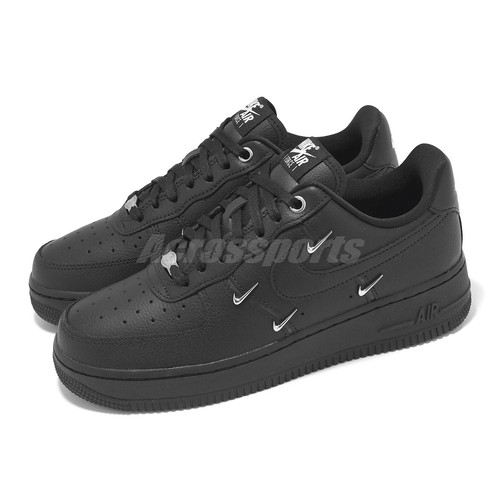 Nike Wmns Air Force 1 07 LX AF1 Black Silver Mini Swoosh Women Casual HQ1180-001