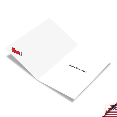 1 Funny Christmas Card with Envelope - Cat Decor C2912XSG