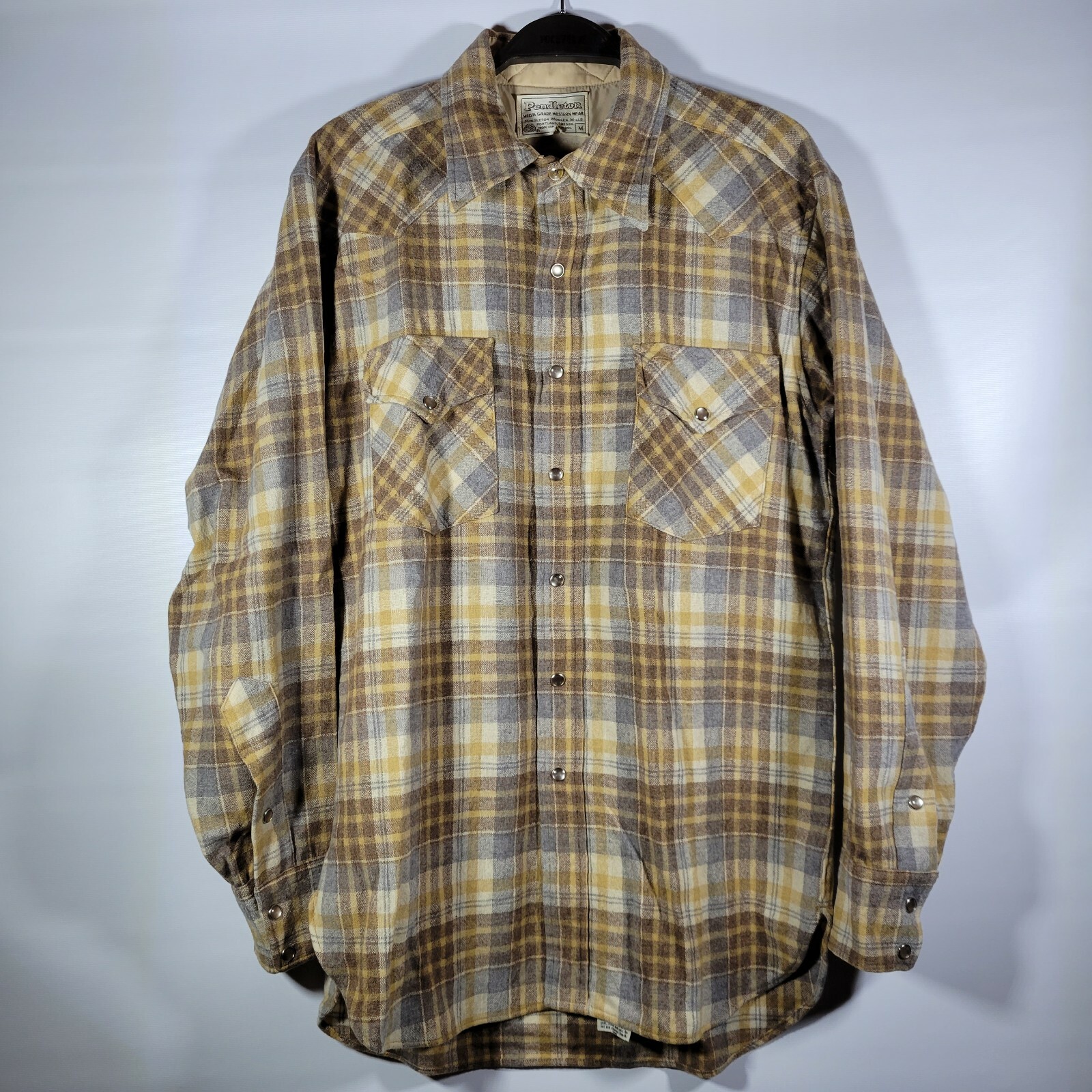 トップス 70's Pendleton wool western shirt 70s Pendleton Vintage Pearl Snap Button Shirt Virgin Wool