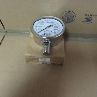 JHAWK INCORPERATED  4'' SS X-MAS TREE PRESSURE GAUGE 0-10000PSI 1/2''NPT, NIB!