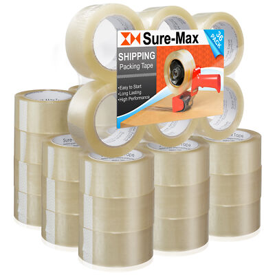 36 Rolls Carton Sealing Clear Packing Tape Box Shipping- 1.8 mil 2" x 110 Yards