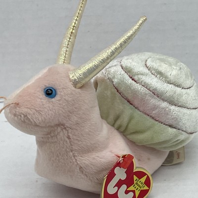 TY Original Beanie Baby Swirly The Snail Plush Toy 1999 Retired with Tags