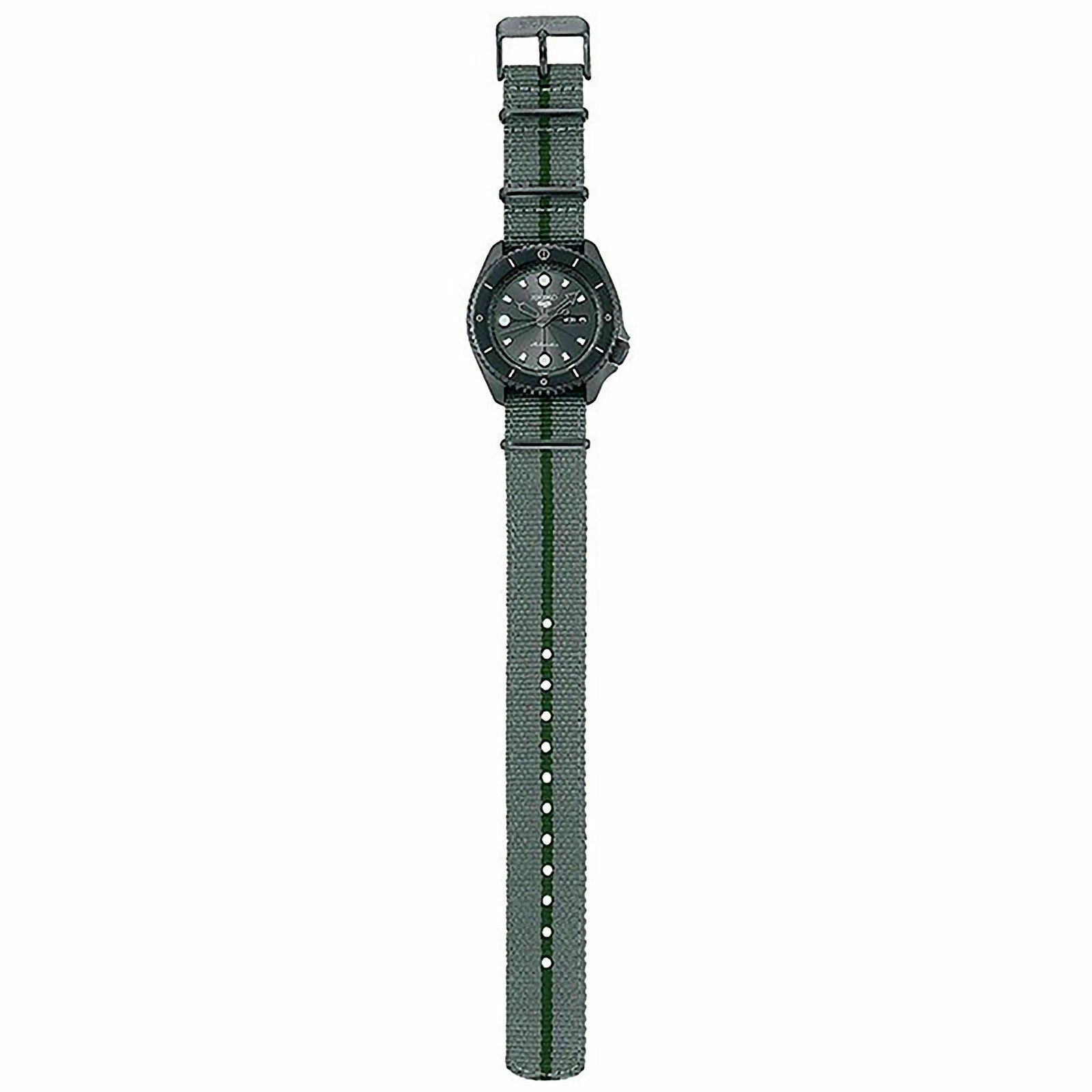 Pre-owned Seiko 5 Sports Naruto & Boruto Shikamaru Nara Limited Edition Watch Srpf75k1