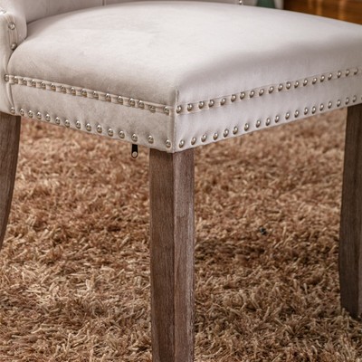 Nikki Modern Velvet Upholstered Dining Chair - Solid Wood, High-end Tufted