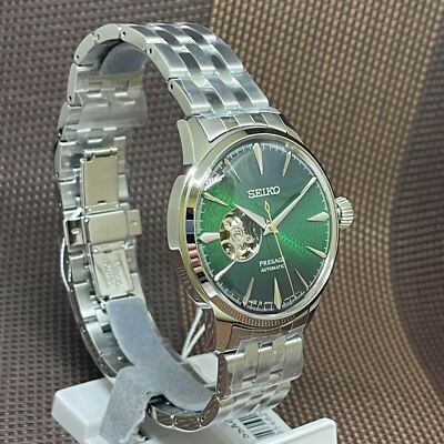 Pre-owned Seiko Ssa441j1 Presage Cocktail Open Heart Green Analog Automatic Japan Watch