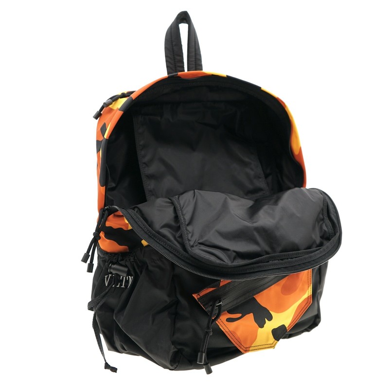 Valentino Garavani VLTN Orange Camo Backpack New