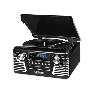 Victrola 50's Retro Bluetooth Record Player & Multimedia Center with Built-in...
