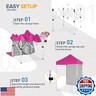 EAGLE PEAK Pop up Canopy 5x5, Outdoor Portable Canopy Tent with One Removable Sunwall, Carry Bag Included, Pink