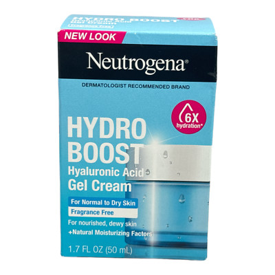 Neutrogena Hydro Boost Hyaluronic Acid Gel Cream Normal to Dry Skin F-F 1.7oz.