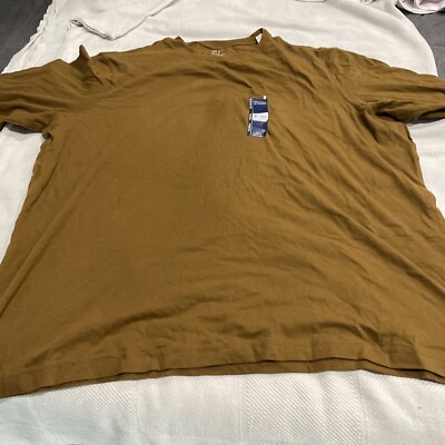 NWT George Mens Long Sleeve GE LS Crew Neck Tee Shirt Solid Brown Size 3XLG