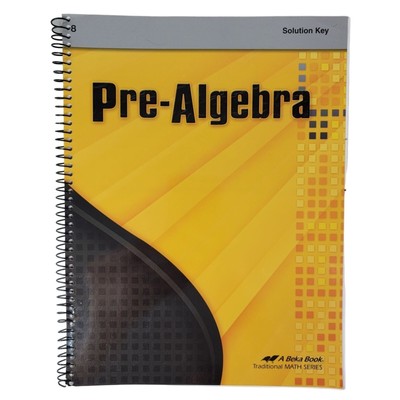 A Beka Solution Key Pre-Algebra Use with 3rd Edition Homeschool EUC No Marks