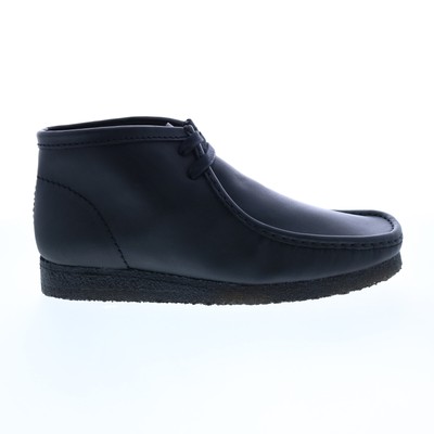

Ботинки Clarks Wallabee 26155512 Мужские черные кожаные ботинки Chukkas на шнуровке, Черный, Clarks Wallabee Boot