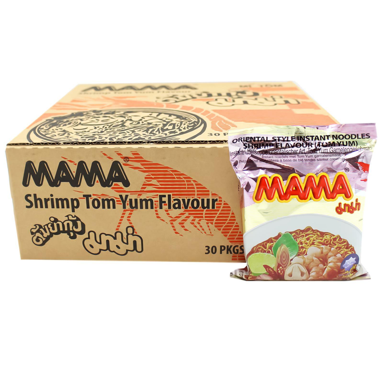 1Karton(30x60g) MAMA Instant Nudelsuppe Tom Yum Shrimp Shrimps Instantnudeln