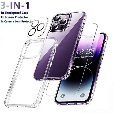 For iPhone 14 13 12 11 Pro Max Mini X Xs XR Shockproof Clear Case