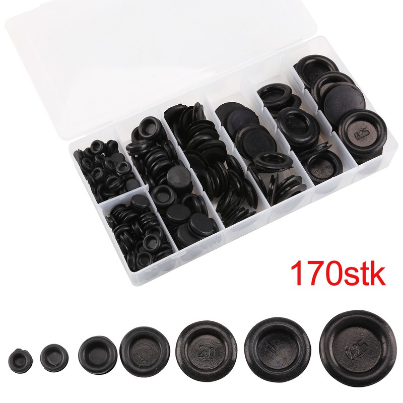 170x Sortiment Kappe Set Blindstopfen Gummistopfen Gummi Dicht KarosserieStopfen