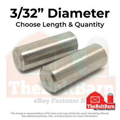 3/32" 18-8 Stainless Steel Dowel Pins (Choose Length & Qty)