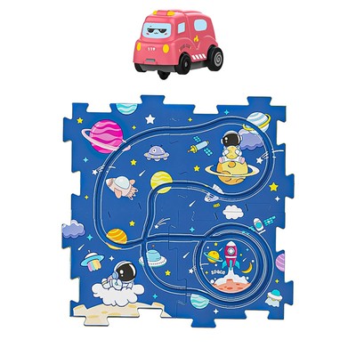 DIY Car Track Puzzle Play Set Preschool Educational Montessori Toy for Kid Gifts