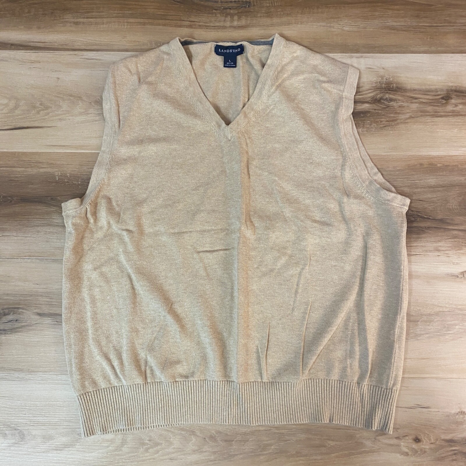 LANDS' END ニットベスト KNIT VEST USA製 Mサイズ 90's LANDS' END Cotton Knit Vest L / ランズエンド コットン