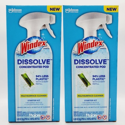 Lot Of 2 Windex Dissolve Concentrated Pods, Multisurface Cleaner Kit (Inc 1 Pod)