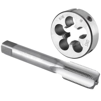 11/16''-18 UNS Tap and Die Set 11/16 x 18 UNS Machine Thread Tap and Round Die...