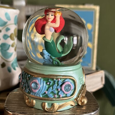 Disney Princess Mini Water Snow Globe Ariel - Gold with Jewels Base