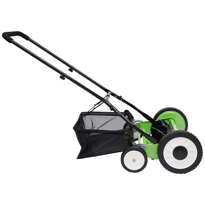 Manual Hand Push Grass Cutter Lawn Mower Lawnmower 16in Cutting Width US HOT