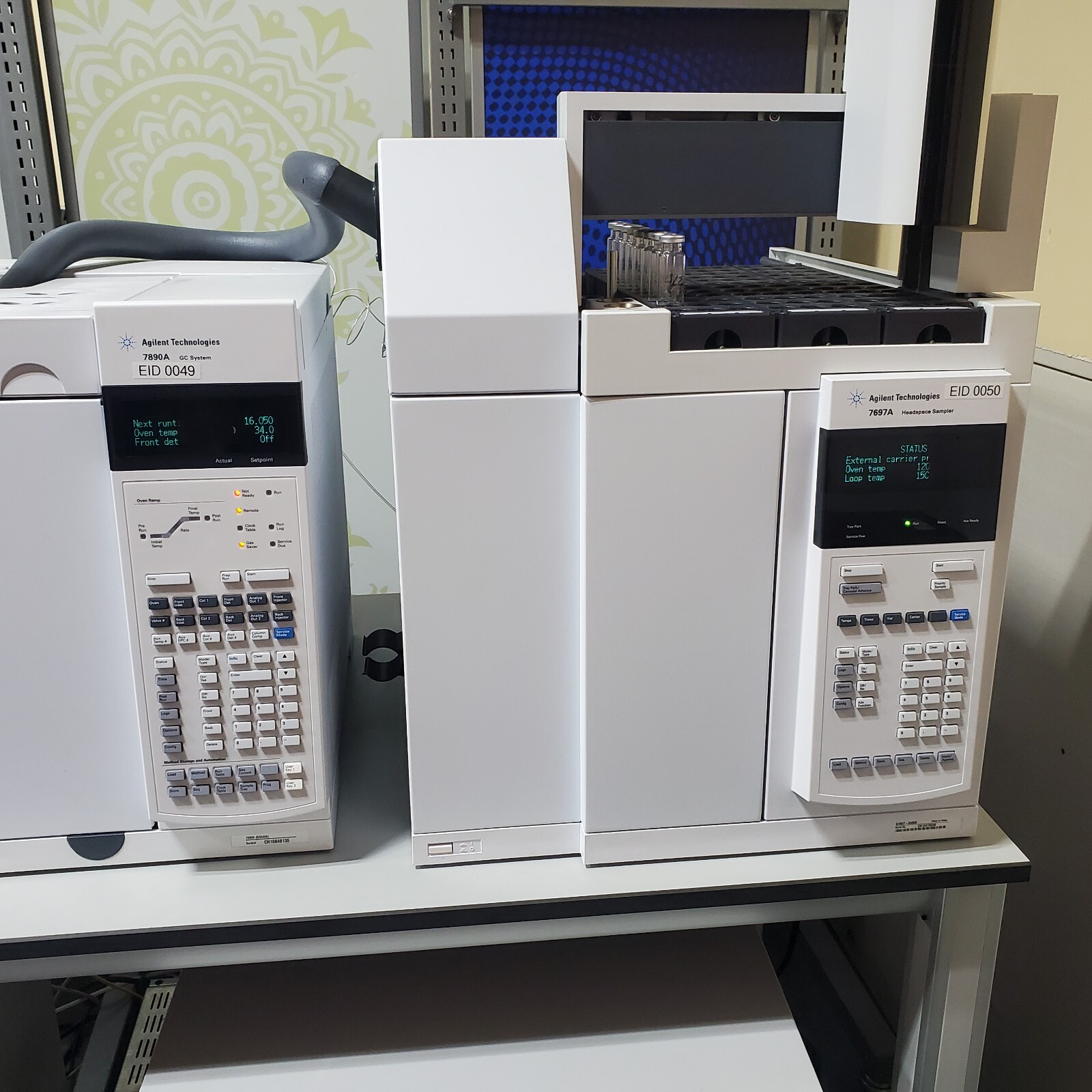 Agilent GCMS, (7890A + 5975C + 7693 + 7697A-Headspace sampler) +