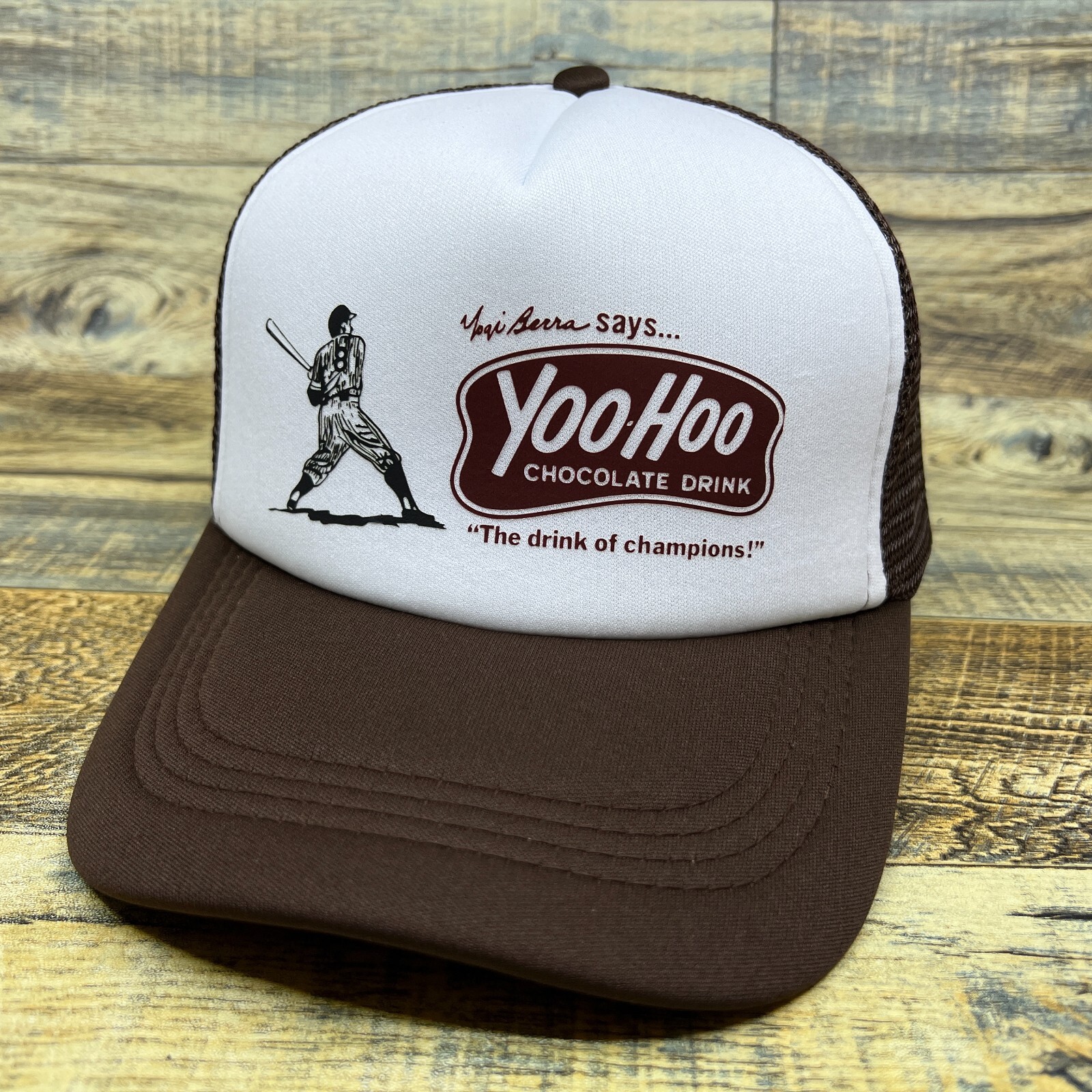 Yogi Berra Yoo-Hoo Advertisement Unisex Trucker Hat Brown Chocolate Milk Cap