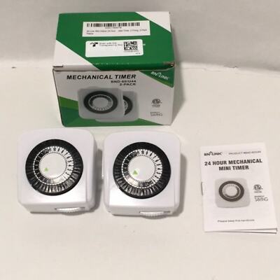 Mechanical Timer BN-LINK Set of 2 BND-60/U44 Electrical Outlet White