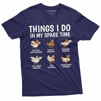 funny farming farmer tshirt things I do in my spare time chickens animal shirt