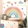 Large Rainbow Wall Stickers Kids Inspirational Wall Decal Peel and Stick Watercolor Rainbow Wall Decals for Baby Girls Bedroom Pastel I Am Decor Motivational Wall Stickers for Nursery Playroom Decor