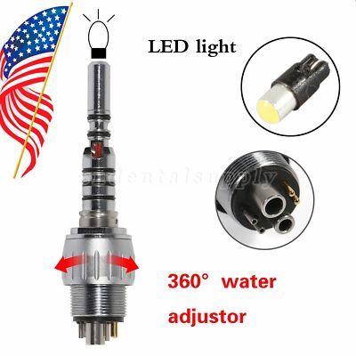 Dental Fiber Optic LED Handpiece High Speed / LED Quick Coupler 4/6H Yabangbang