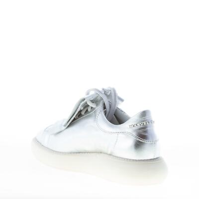 MANUEL BARCELO' MANUEL BARCELO' DAMEN SCHUHE SHOES SILVER LEATHER EMERALD SNEAKER MAXI-FRINGE