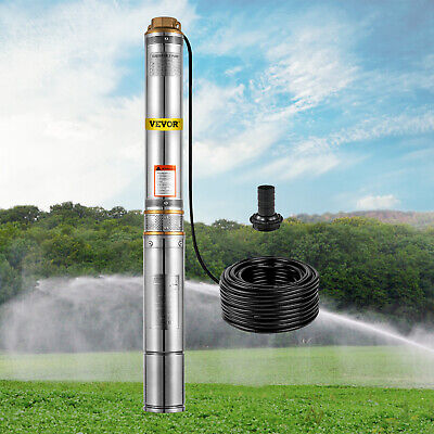 1HP 4'' Deep Well Submersible Pump 110V 33GPM 207ft 32.8ft C