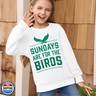 Yawtaut Girls Boys Football Sweatshirts Game Day Oversized Crewneck Sweatshirt Sundays Are for the Birds Shirts Kid Fall Tops White