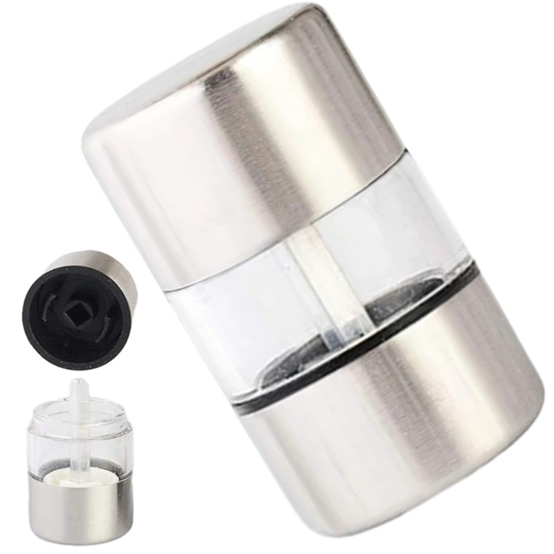 Pepper Grinder Manual Stainless Steel Salt Mill Tiny Pepper Mill Shaker Portable