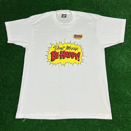 ミュージシャン DOTS Don't Worry, Be Happy L/S TEE Vintage 90's Z100 New York Bobby McFerrin Dont Worry Be