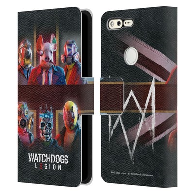 OFFICIAL WATCH DOGS LEGION ARTWORKS LEATHER BOOK WALLET CASE FOR GOOGLE PHONES