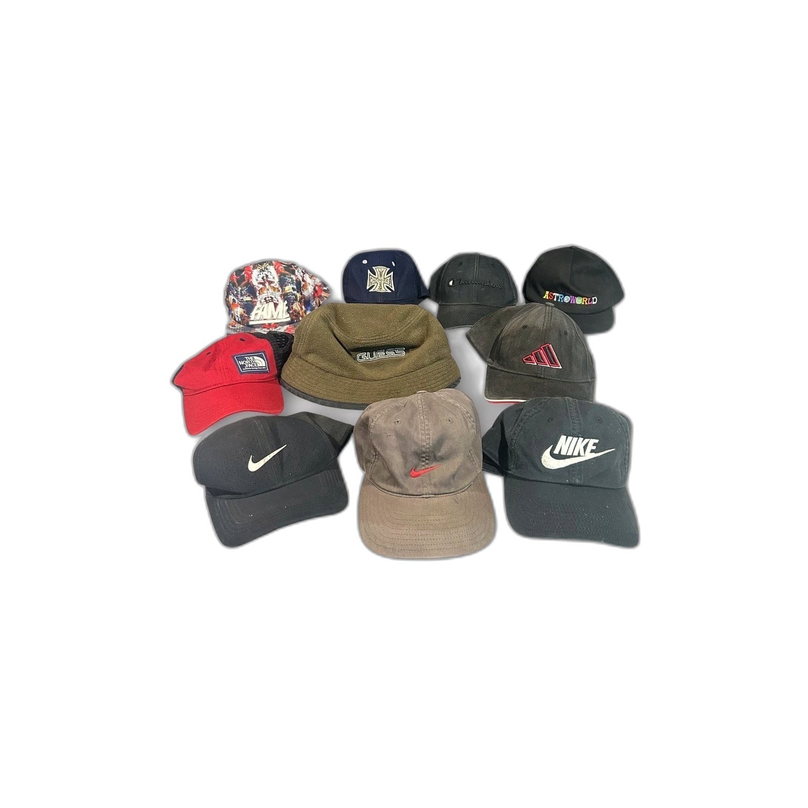 Lot of 10 Brand Hat Nike Adidas Guess North Face VTG Reseller Bundle