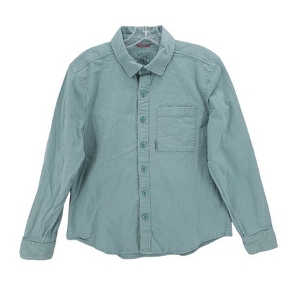 TOPO DESIGNS Women's Dirt Shirt Sage Blue Organic Cotton Stretch Size LARGE